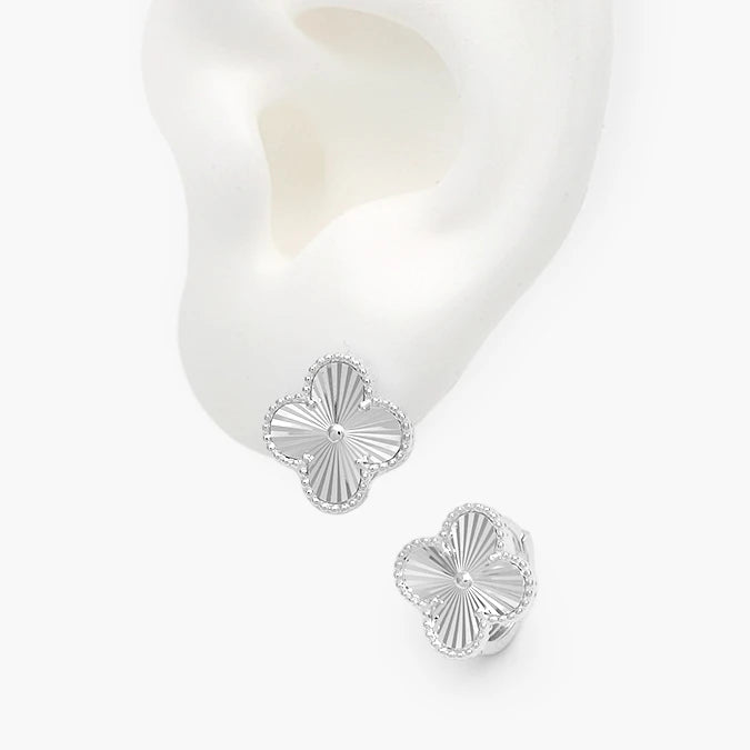 Arracadas Plata .925 Flor Trébol