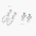 Broqueles Plumas Serpientes Plata .925 243