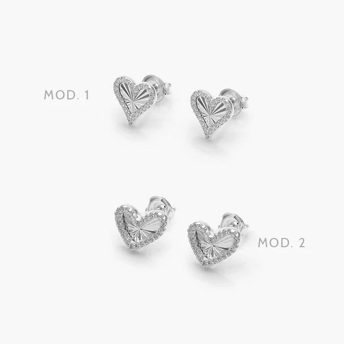 Broqueles Corazones Plata .925 255
