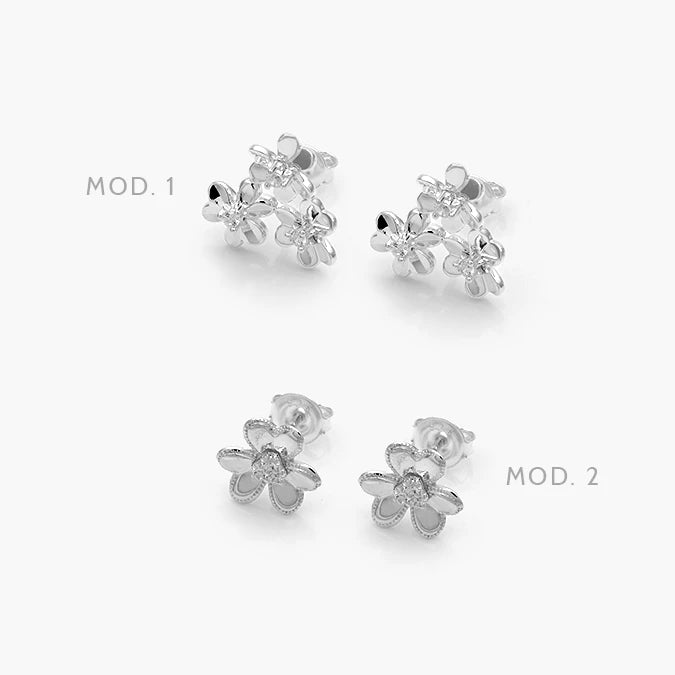 Broqueles Flores Plata .925 257