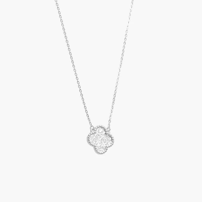Collar Plata .925 Flor Trébol