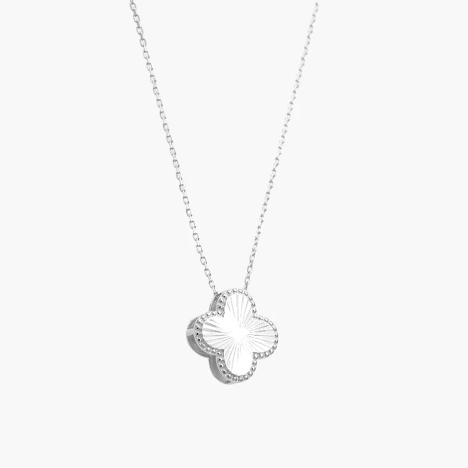 Collar Plata .925 Flores Trébol