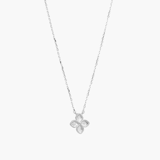 Collar Plata .925 Flor Trébol