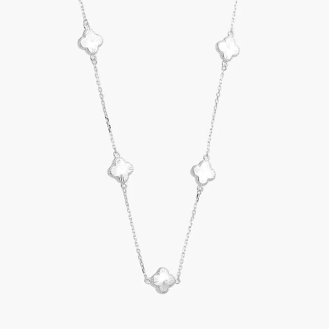 Collar Plata .925 Flores Trébol