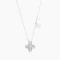 Collar Plata .925 Doble Flor Trébol
