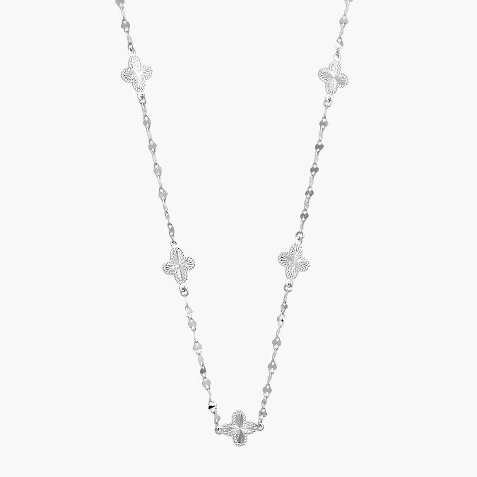 Collar Plata .925 Flores Trébol